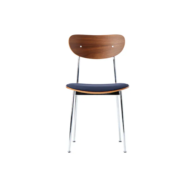 Miller Dining Chair - Walnut, Navy (Wooden Backrest) - 5