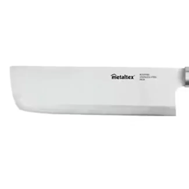 Metaltex Chefs Knife Usuba with Stainless Steel Blade - 3 - Sleek and modern design, White color scheme, Sharp blade edge