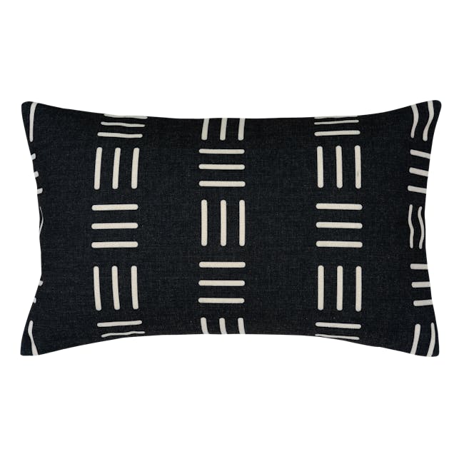 Porter Linen Lumbar Cushion Cover - Black - 0