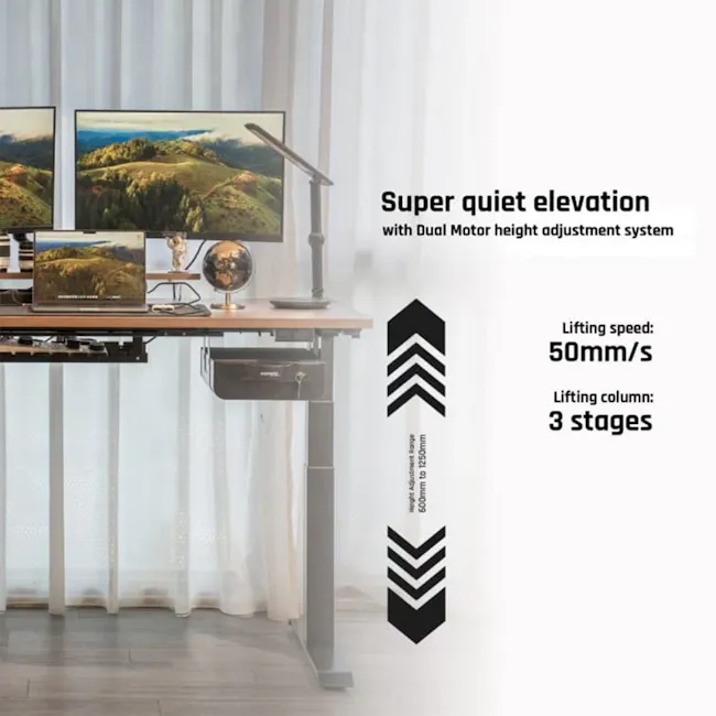 Signature Standing Desk 1.4m - Black, Black - 2