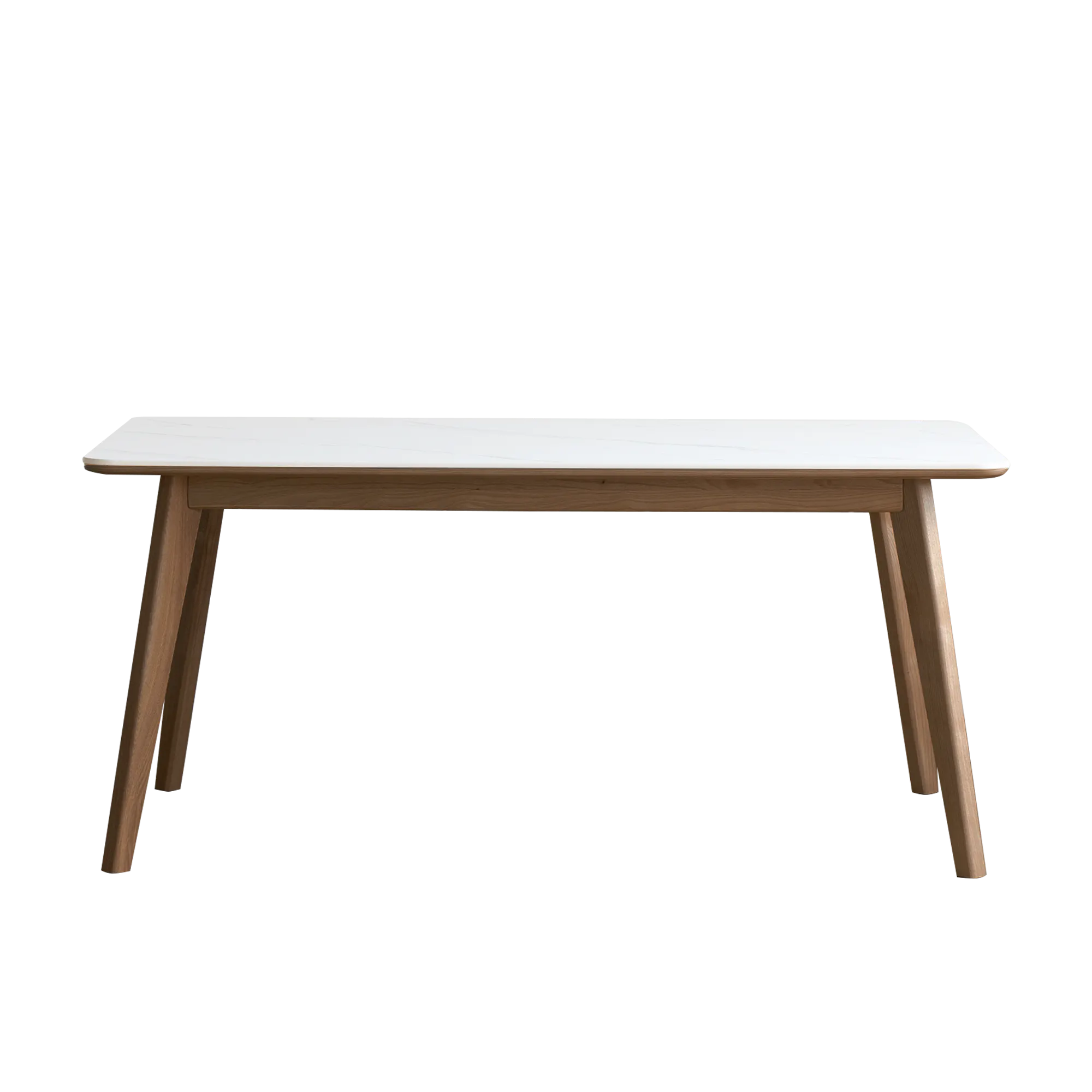 Nellie Dining Table 1.8m in Walnut (Sintered Stone) with 4 Rena Chairs in Walnut, White (Fabric) - 15