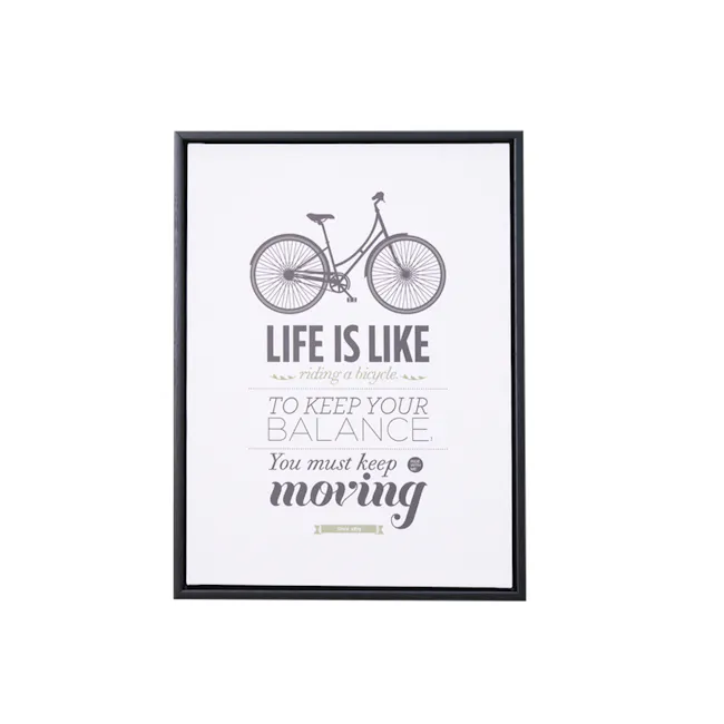 Bicycle Inspirational Quote Wall Framed Canvas 30 x 40 cm - 1