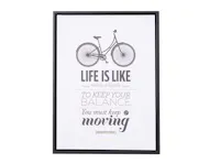 Bicycle Inspirational Quote Wall Framed Canvas 30 x 40 cm
