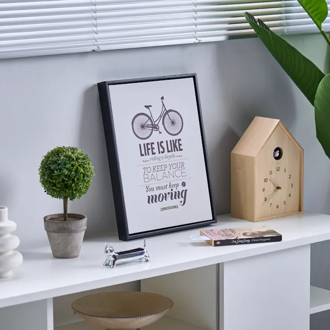 Bicycle Inspirational Quote Wall Framed Canvas 30 x 40 cm - 2