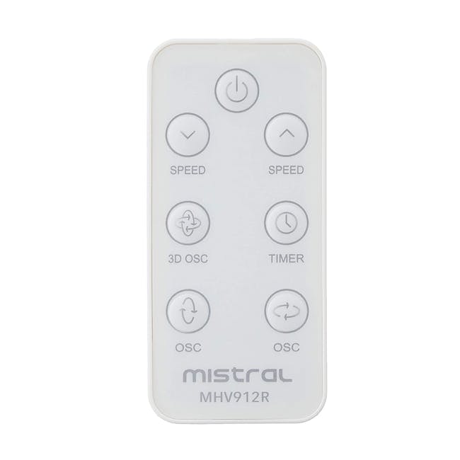 Mistral 12" High Velocity Stand Fan with Remote Control MHV912R - White - 6