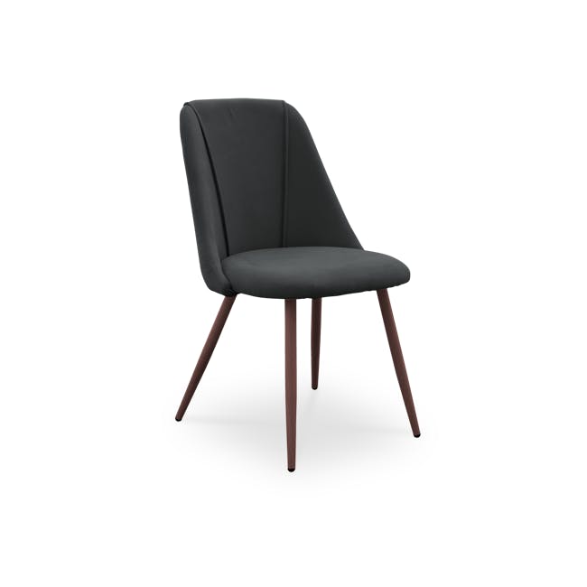 Lana Dining Chair - Walnut, Dark Grey (Fabric) - 0