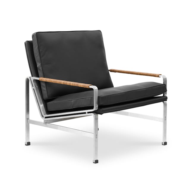 Aaron Lounge Chair - Black (Genuine Cowhide) - 0