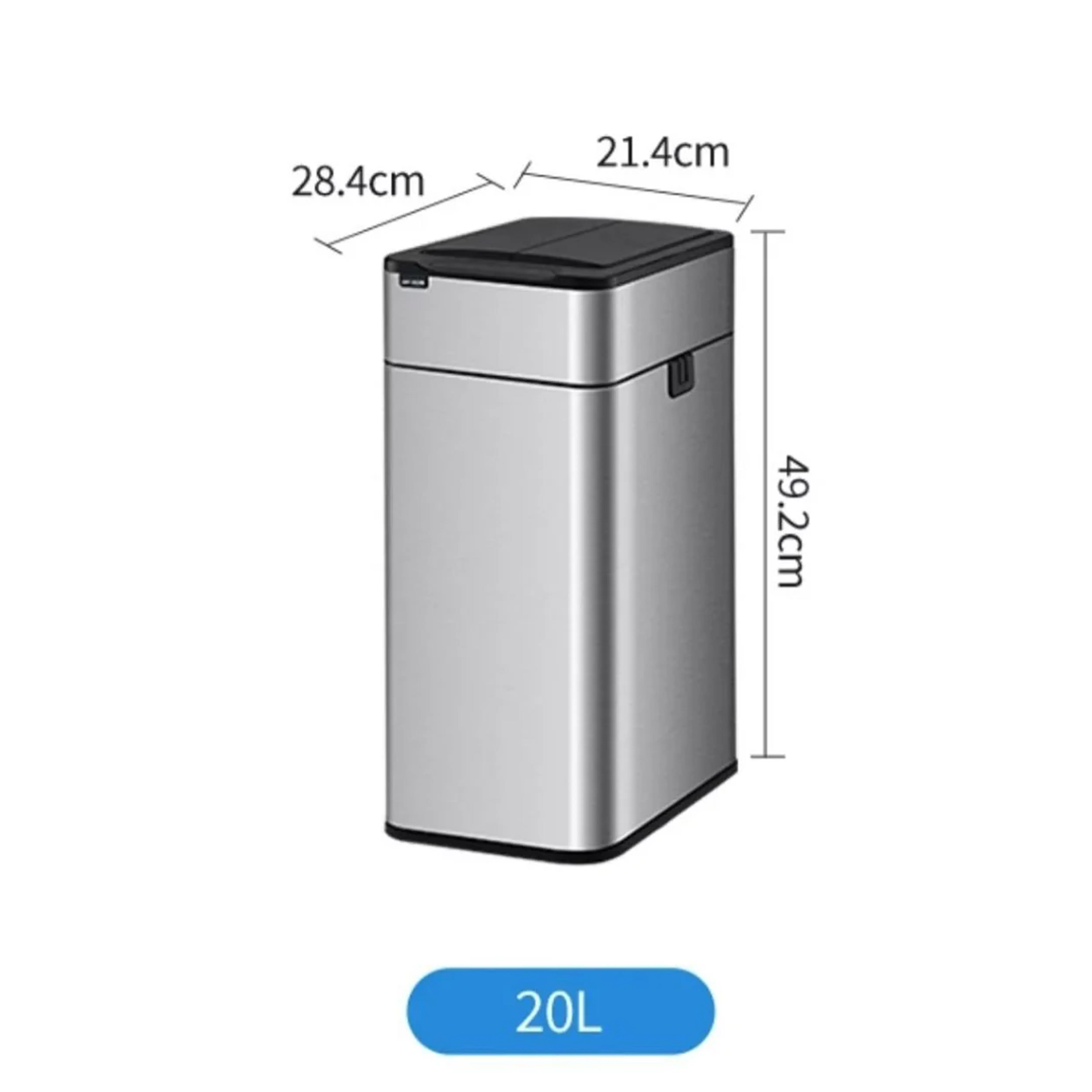 Yubin Vista Stainless Steel Double Open Sensor Bin w/o Bucket 20L - White - 11