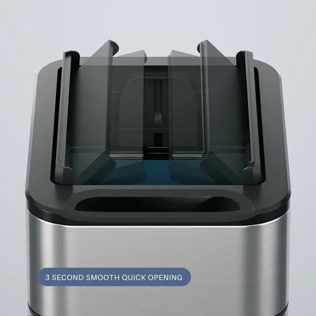 Yubin Vista Stainless Steel Double Open Sensor Bin w/o Bucket 20L - White - 6