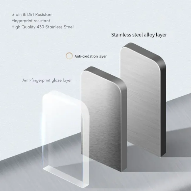 Yubin Vista Stainless Steel Double Open Sensor Bin w/o Bucket 20L - White - 4