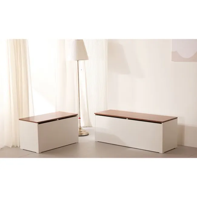 (As-is) Benno Modular Storage Bench 1.2m - White Walnut - 4 - 16