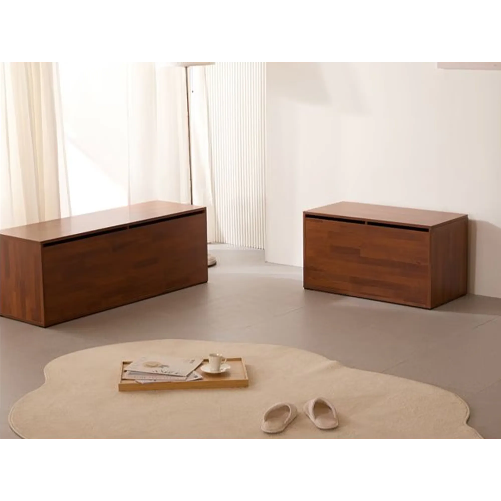 (As-is) Benno Modular Storage Bench 1.2m - White Walnut - 4 - 18