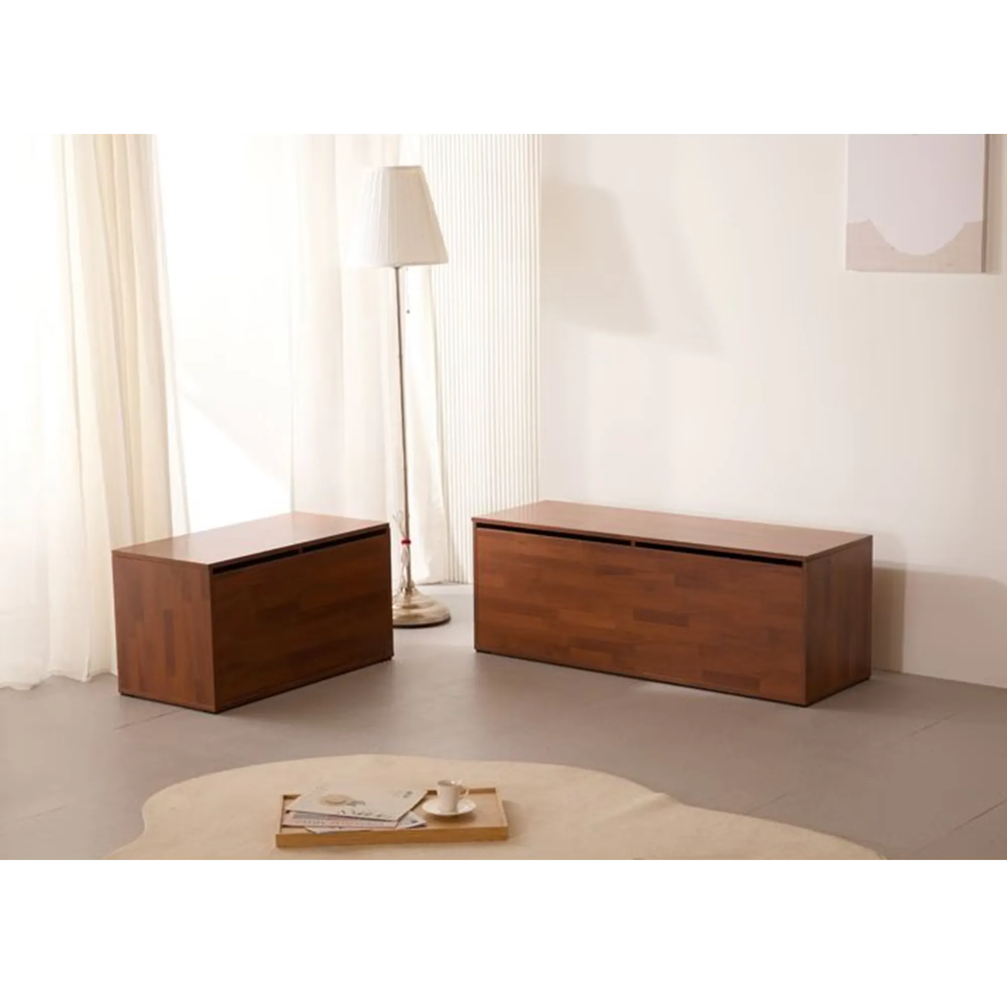 (As-is) Benno Modular Storage Bench 1.2m - White Walnut - 4 - 23