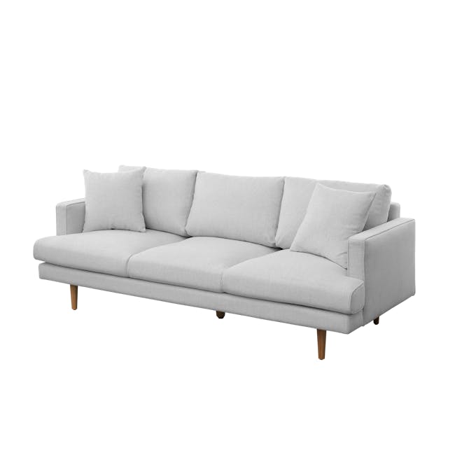 Declan 3 Seater Sofa - Brass, Slate - 17 - Modern light gray sectional sofa, minimalist design, clean lines, comfortable