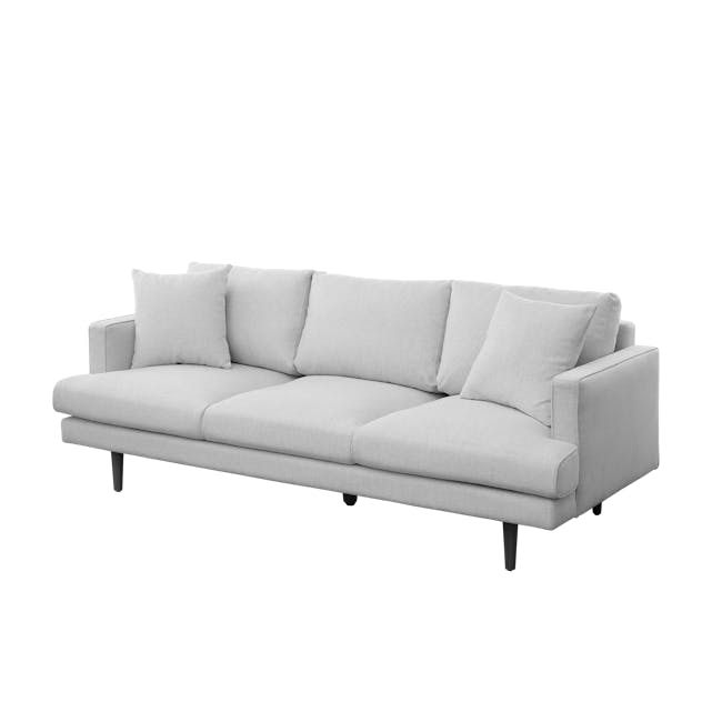 Declan 3 Seater Sofa - Brass, Slate - 18 - Modern minimalist sofa, light gray fabric, comfortable seating, sleek design
