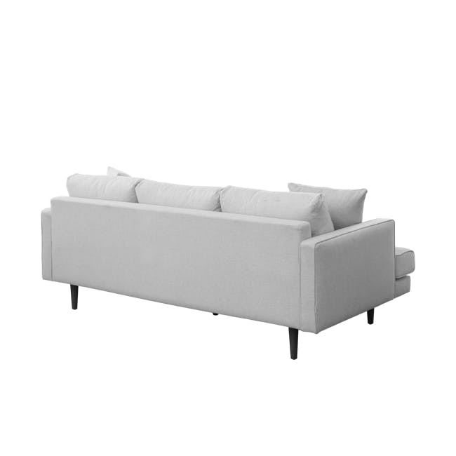Declan 3 Seater Sofa - Brass, Slate - 19 - Modern minimalist sofa, light gray fabric, sleek design, comfortable cushions