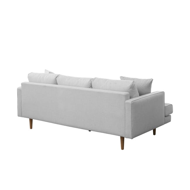 Declan 3 Seater Sofa - Brass, Slate - 20 - Modern minimalist sofa, light gray fabric, wooden legs, contemporary design
