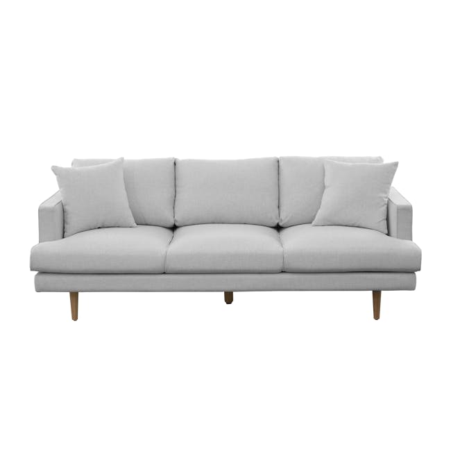 Declan 3 Seater Sofa - Brass, Slate - 21 - Light gray sectional sofa, minimalist design, modern decor, neutral color