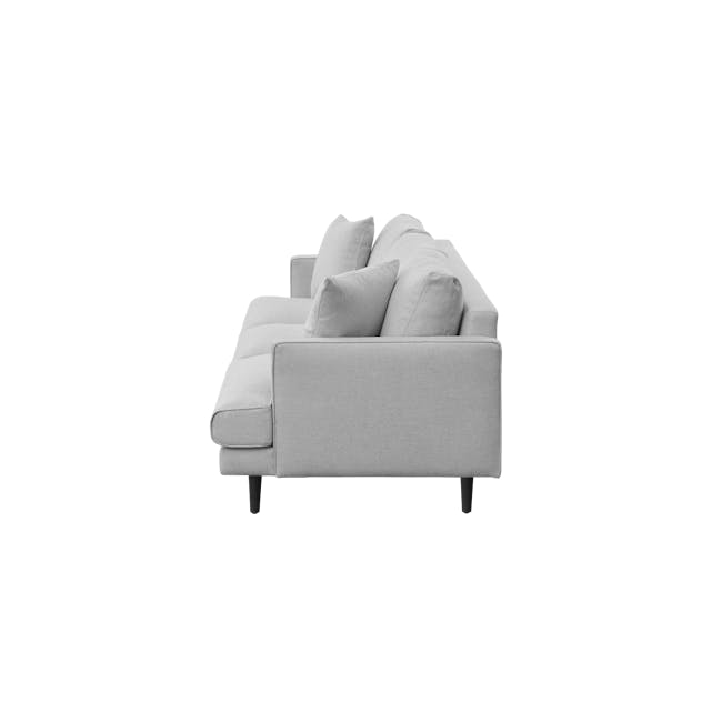 Declan 3 Seater Sofa - Brass, Slate - 24 - Modern sofa, minimalist design, light gray upholstery, comfortable cushions