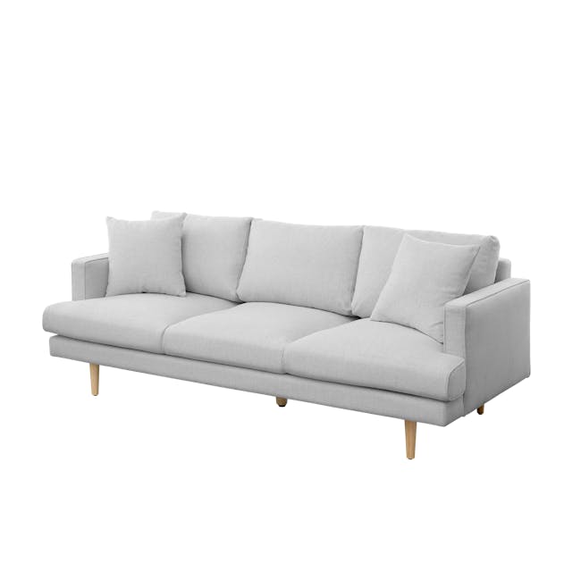 Declan 3 Seater Sofa - Brass, Slate - 14 - Modern light gray sectional sofa, minimalist design, light upholstery