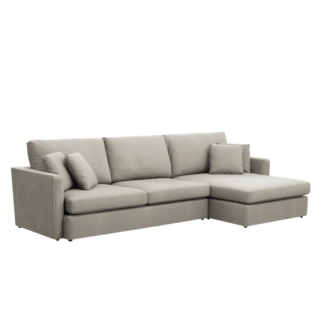 Ashley L-Shaped Lounge Sofa - Nest Beige (Scratch Resistant Fabric) - 2
