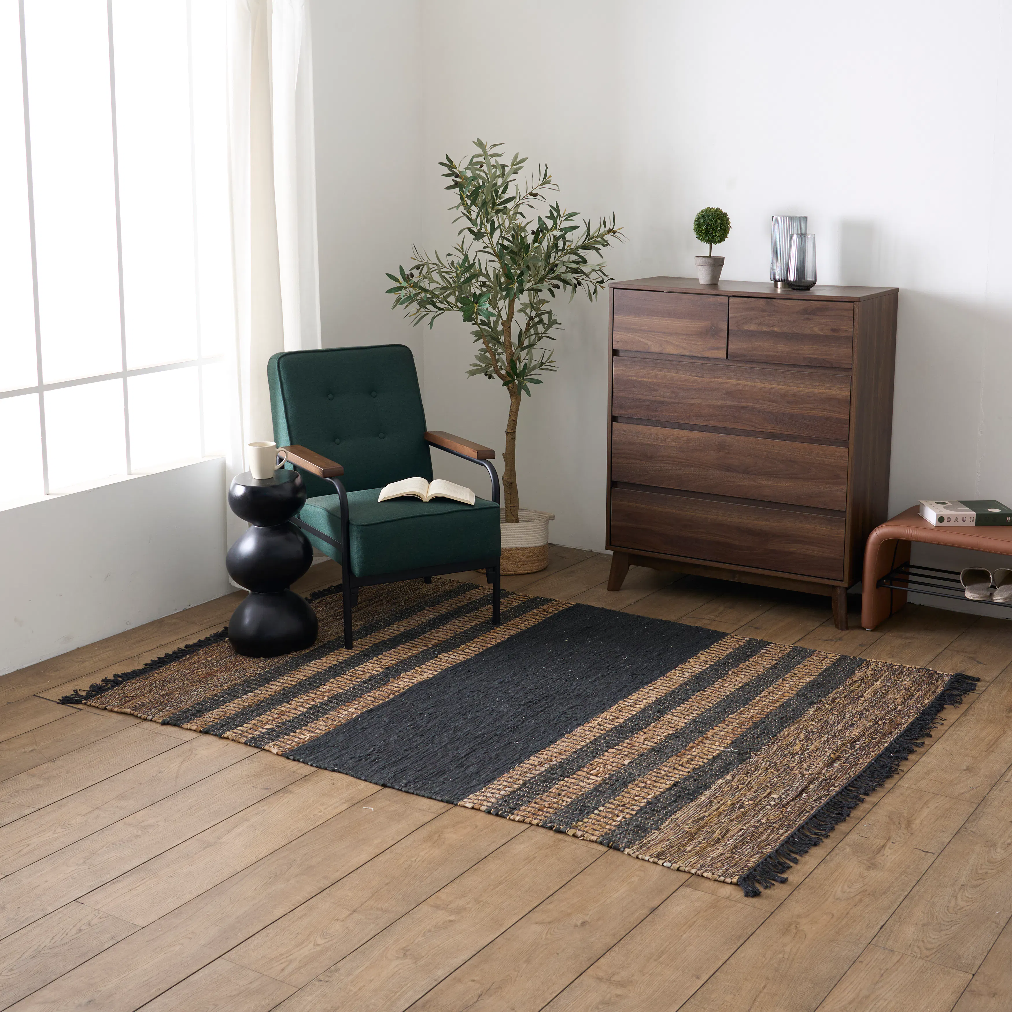 Jodar Low Pile Rug - Charcoal (3 Sizes) - 7
