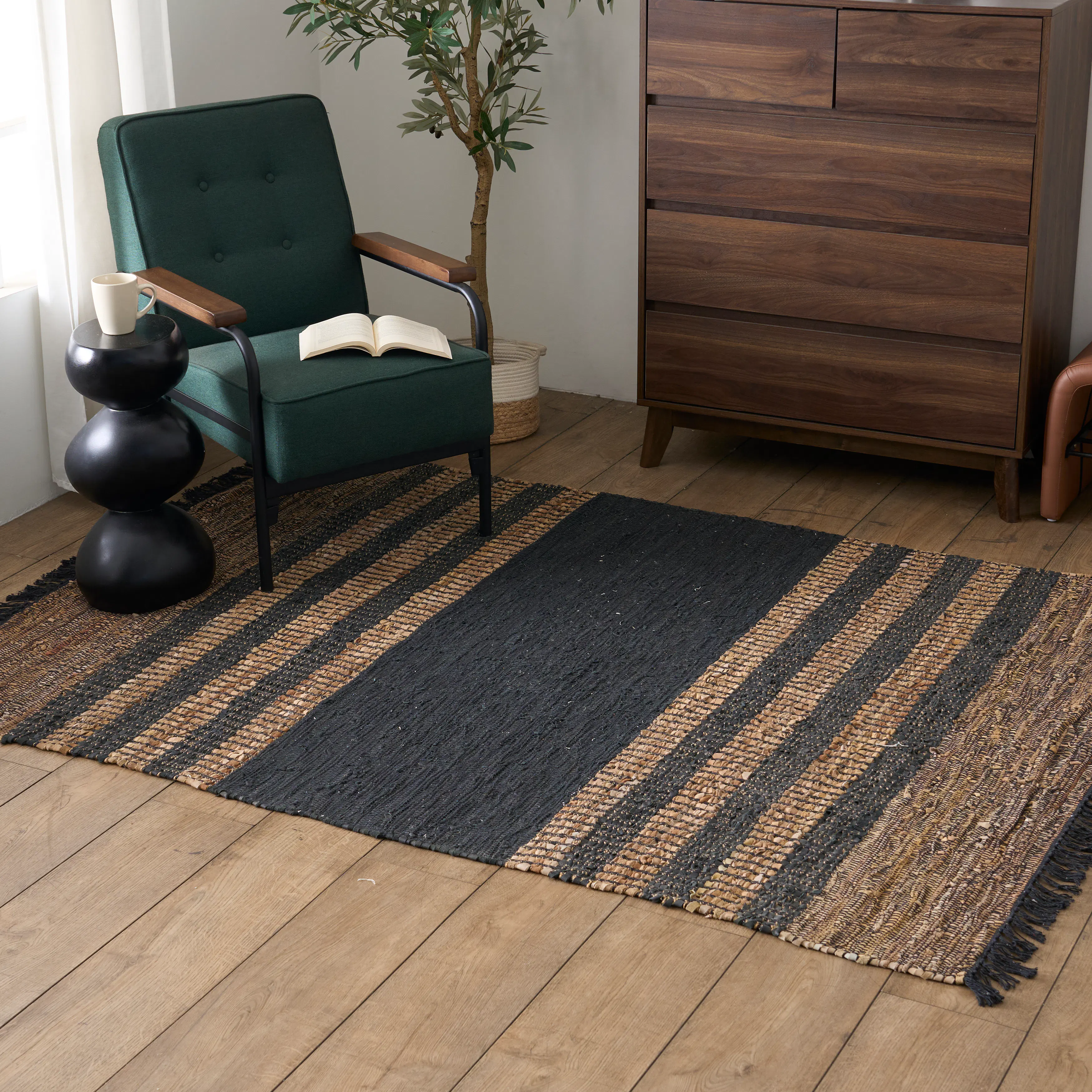Jodar Low Pile Rug - Charcoal (3 Sizes) - 9