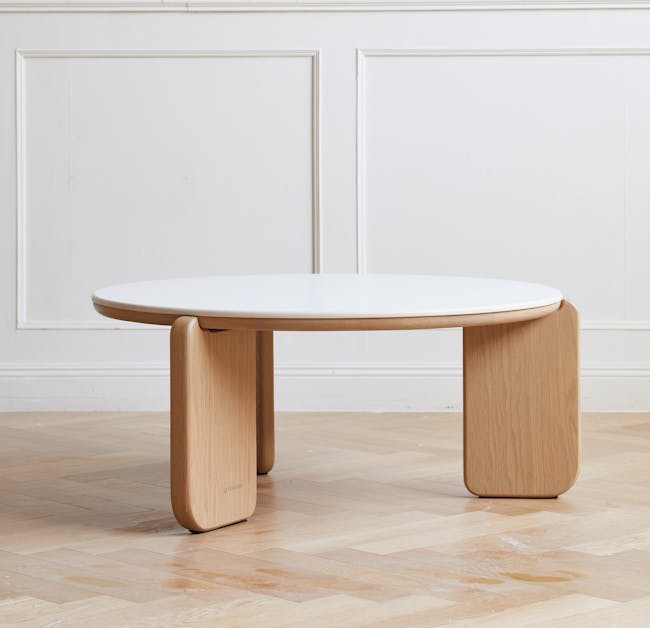 Blair Round Coffee Table - Oak, Sintered Stone - 12