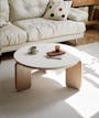 Blair Round Coffee Table - Oak, Sintered Stone - 6