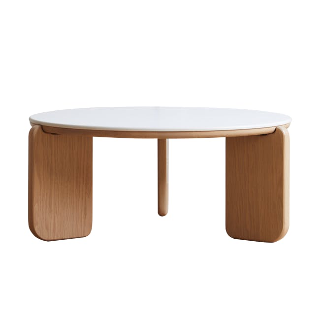Blair Round Coffee Table - Oak, Sintered Stone - 0
