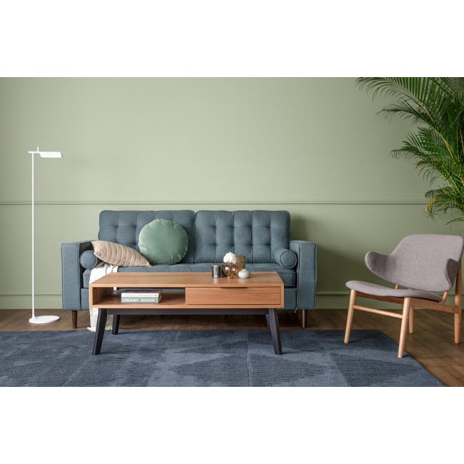 Vezel Lounge Chair - Oak, Dolphin Grey (Fabric) - 3