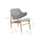 Vezel Lounge Chair - Oak, Dolphin Grey (Fabric) - 7