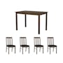 Faye Dining Table 1.1m with 4 Faye Chairs - Cocoa - 0