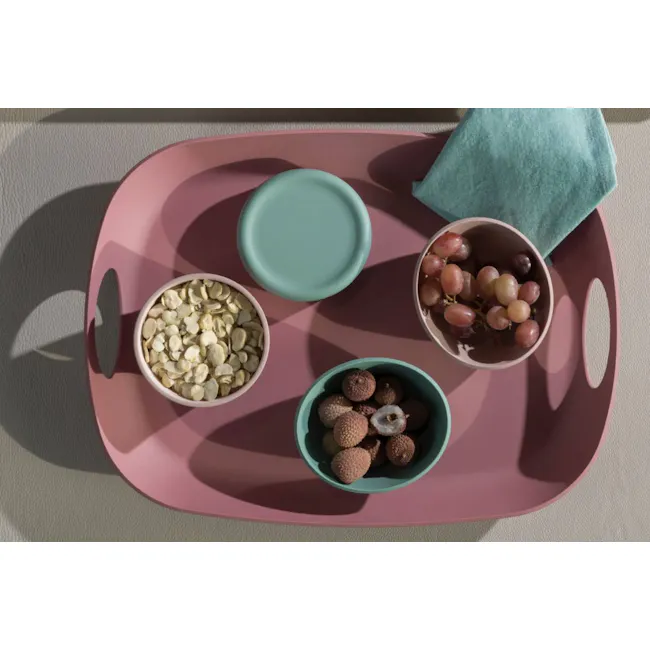 Omada REAMO Single Portion Bowl - Pink - 4 - pink tray, fruit bowl, almonds, grapes, berries, nuts, dried fruits, small