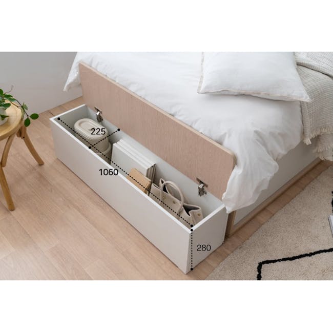 Reyna Super Single Storage Bed with Storage Bench - 15