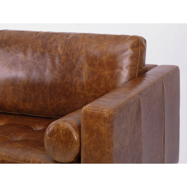 Nolan 3 Seater Sofa - Cigar (Premium Waxed Leather) - 6