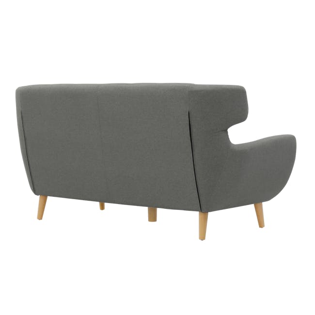 Agatha 3 Seater Sofa - Granite Grey - 5 - Grey upholstered modern sofa with wooden legs, sleek design, minimalist style