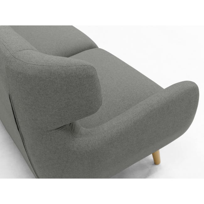Agatha 3 Seater Sofa - Granite Grey - 7 - Grey upholstered armchair, modern design, comfortable seating, sleek lines, soft
