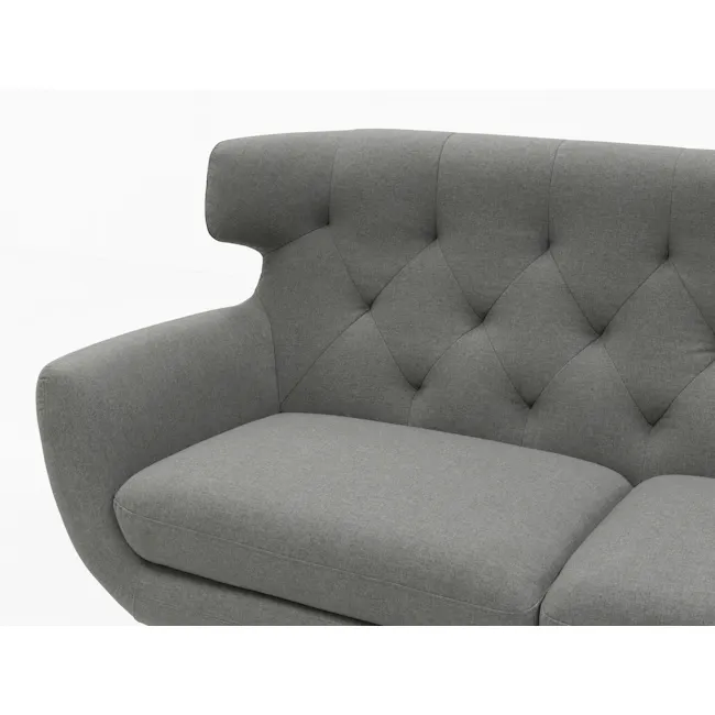 Agatha 3 Seater Sofa - Granite Grey - 3 - Modern gray upholstered sofa, elegant tufted design, comfortable seating, stylish