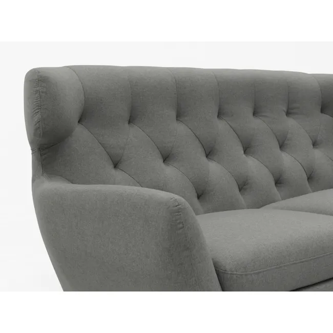 Agatha 3 Seater Sofa with Agatha 2 Seater Sofa - Granite - 11 - Modern tufted gray sofa, elegant upholstered armrests