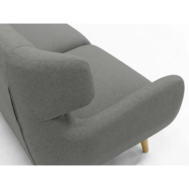 Agatha 3 Seater Sofa with Agatha 2 Seater Sofa - Granite - 12 - Grey upholstered armchair, modern design, comfortable