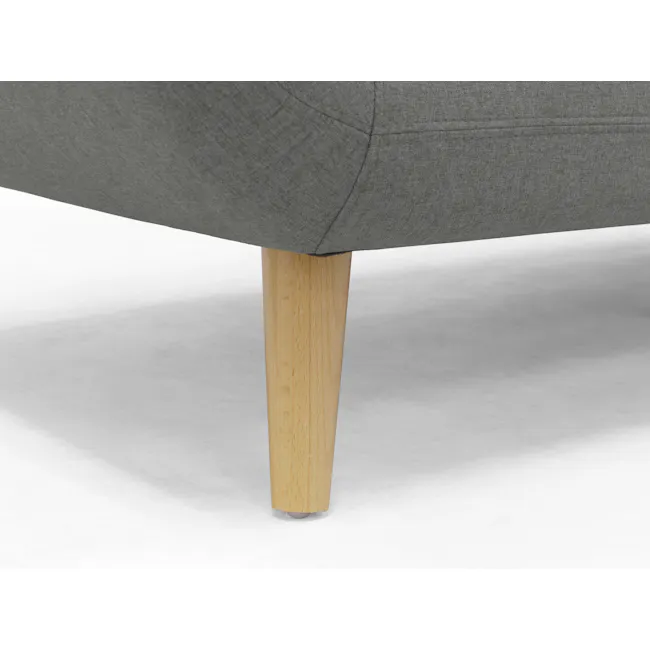 Agatha 3 Seater Sofa with Agatha 2 Seater Sofa - Granite - 13 - Gray upholstered chair, wooden legs, minimalist design