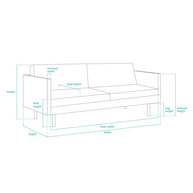 Nolan 3 Seater Sofa - Slate (Fabric) - 12
