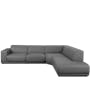 Milan 4 Seater Corner Extended Sofa - Smokey Grey (Faux Leather) - 0