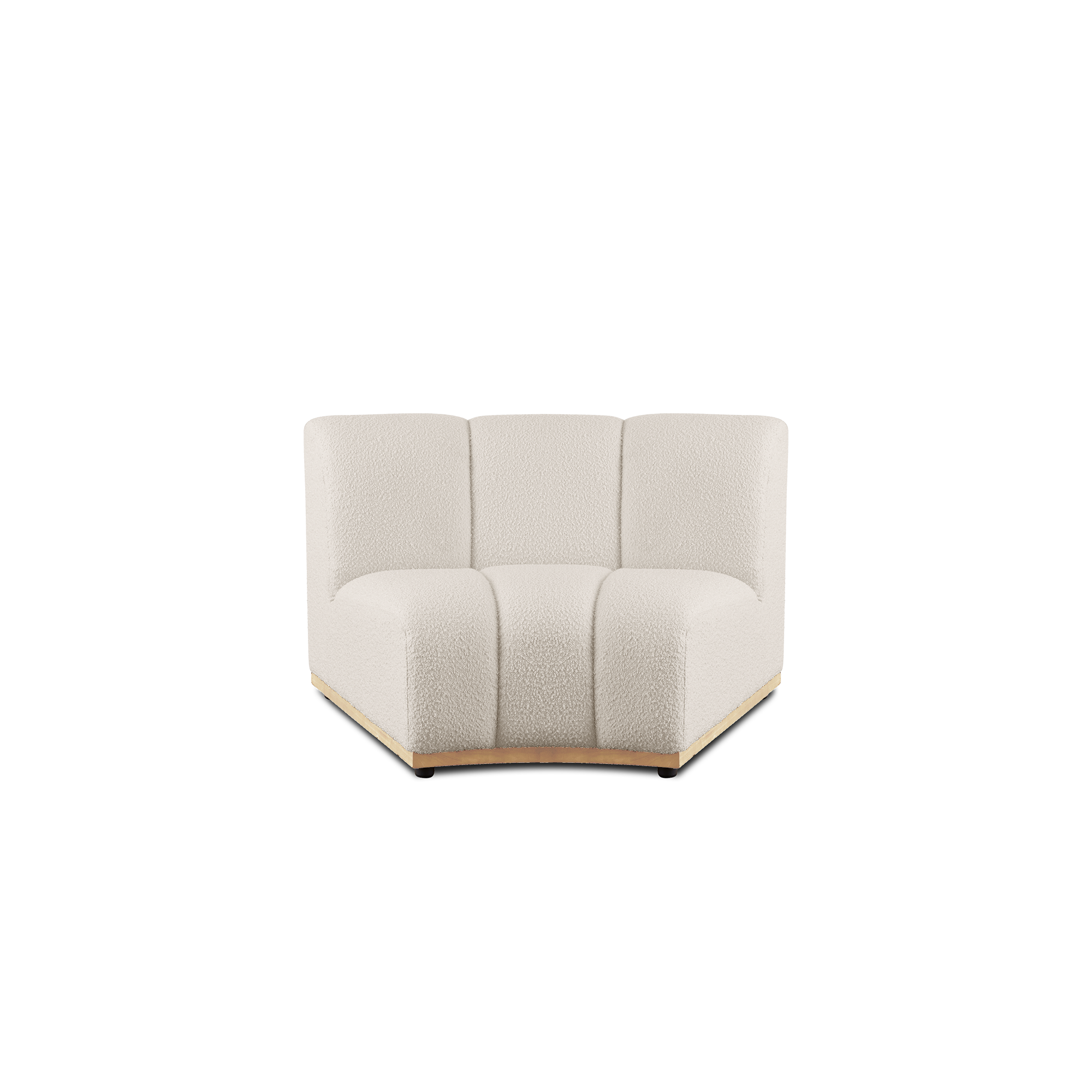 Cosmo Corner Sofa - Oak, White Boucle (Eco Clean Fabric)