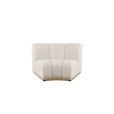 Cosmo Corner Sofa - Oak, White Boucle (Eco Clean Fabric)