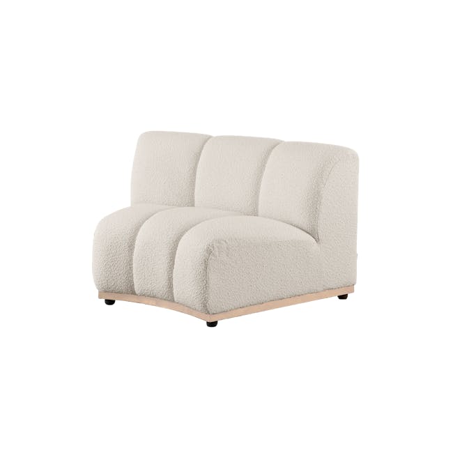 Cosmo Curve 3 Seater Sofa - Oak, White Boucle (Eco Clean Fabric) - 4