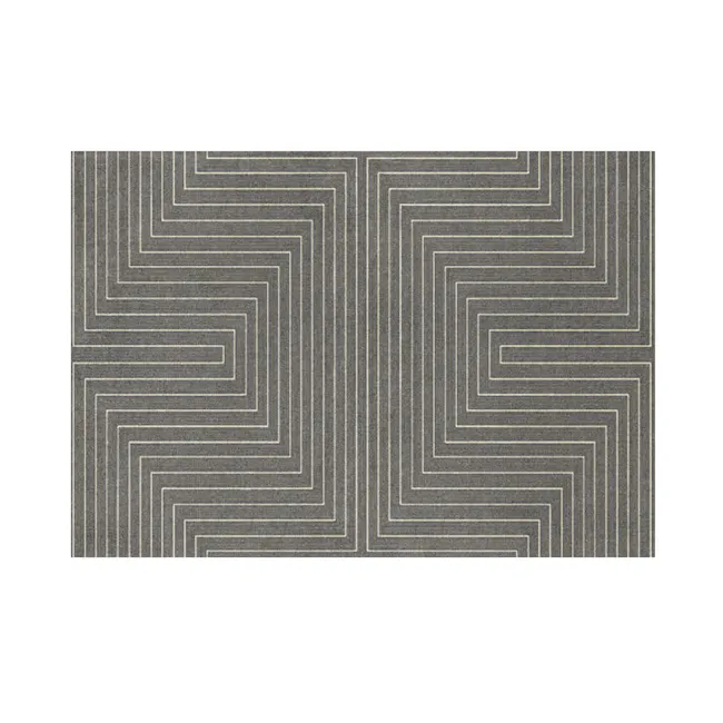 Fjord High Pile Rug - Dark Symmetry (2 Sizes) - 1 - Maze-like design, geometric pattern, abstract art, symmetrical design