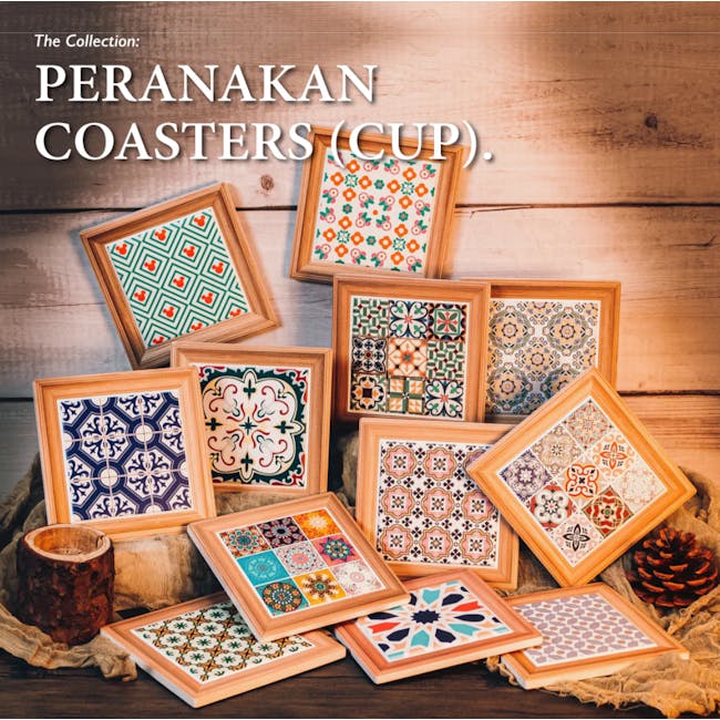 Peranakan Ceramic Cup Coaster - Rue - 5