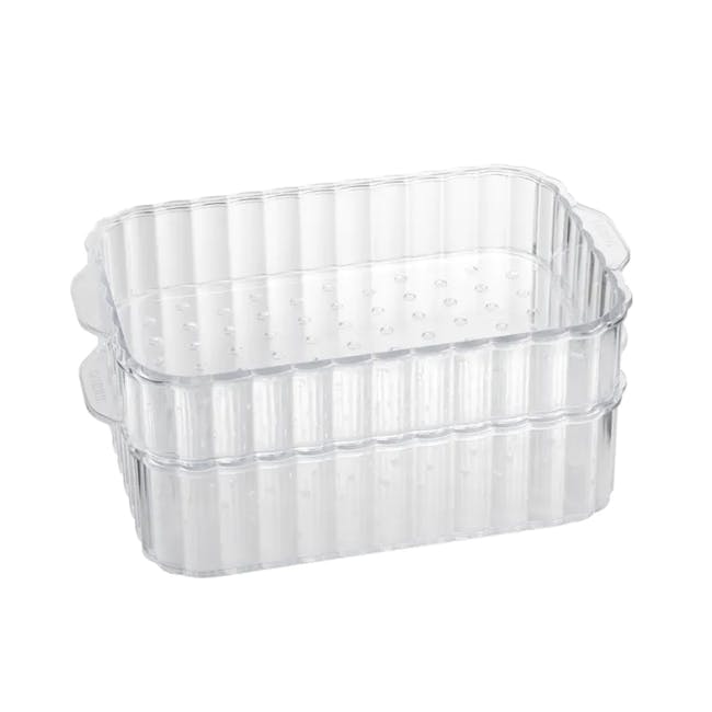 BRUNO Exclusive Bundles - Red Compact Hotplate + Attachments (4 Options) - 24 - Clear plastic rectangular container with